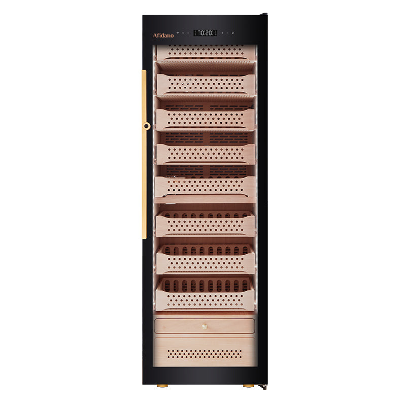 Afidano 2500 Count Cigar Humidor Electric, Temperature and Humidity Control and Spanish Cedar Drawers