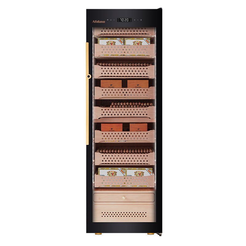 Afidano 2500 Count Cigar Humidor Electric, Temperature and Humidity Control and Spanish Cedar Drawers