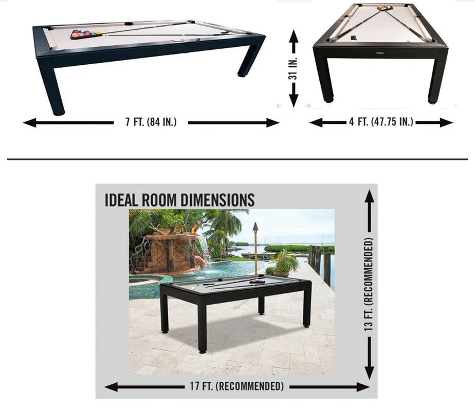 Panama Jack Billiard 7' Pool Table with Leg Levelers