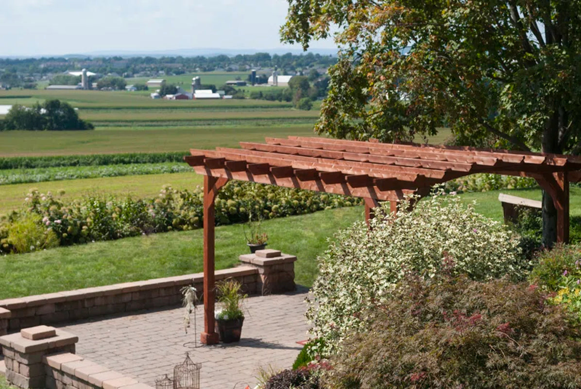 12 Ft. W X 10 Ft. D Solid Wood Pergola