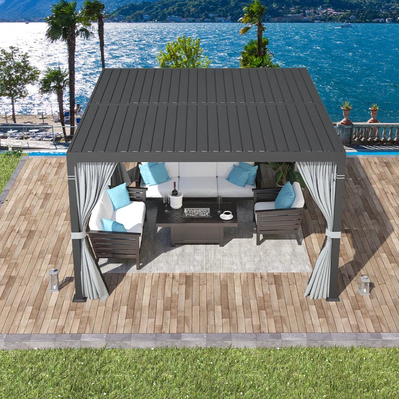 Outdoor Pergola, Louvered Pergola, Aluminum Pergola for Patio, Backyard, Pool Party