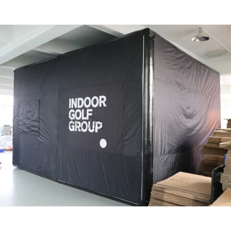 Air Sealed Golf Training Hitting Cage with Screen Inflatable Golf Simulator Driving Range Enclosure