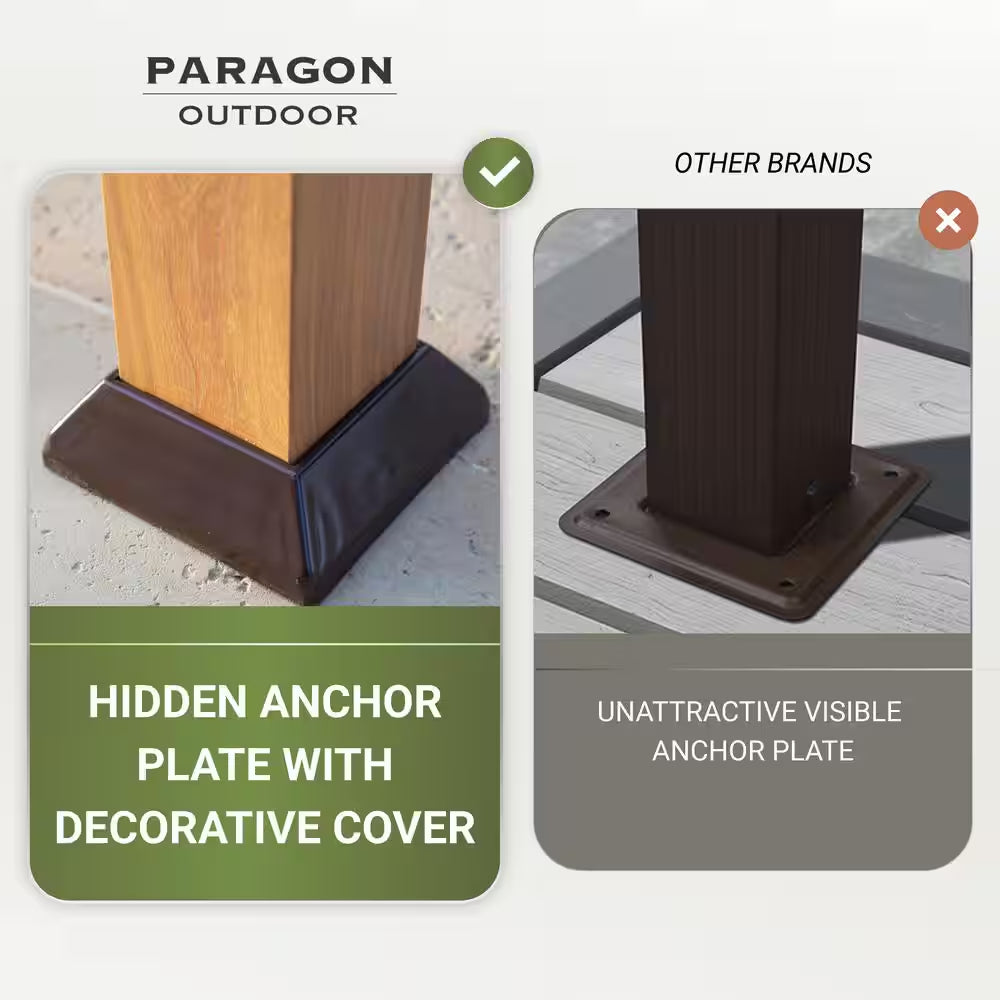 Florence 11 Ft. X 11 Ft. Aluminum Pergola in Canadian Cedar Finish and Sand Canopy