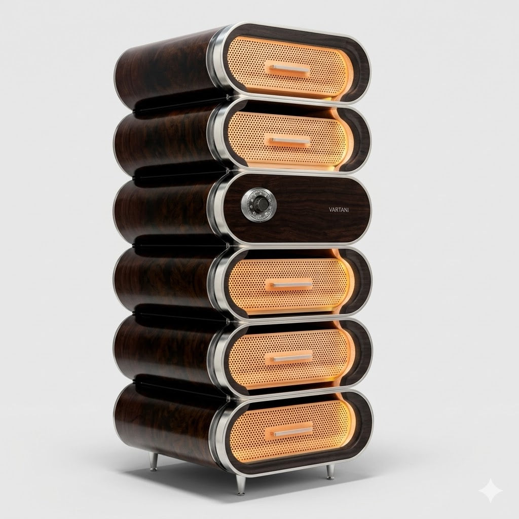 Amber A6 (Chromed Version) Cigar Humidor