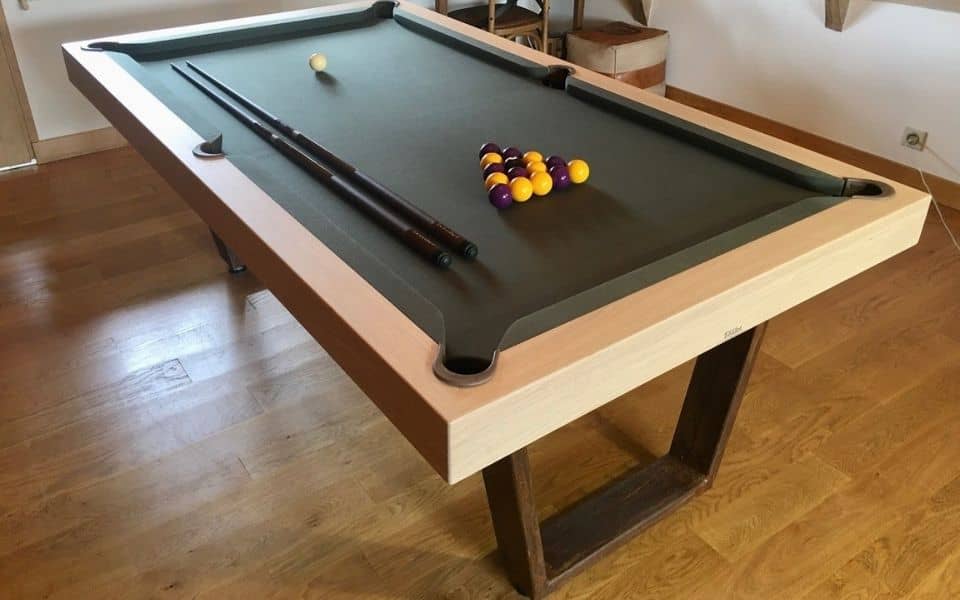 Iron industrial-style pool table