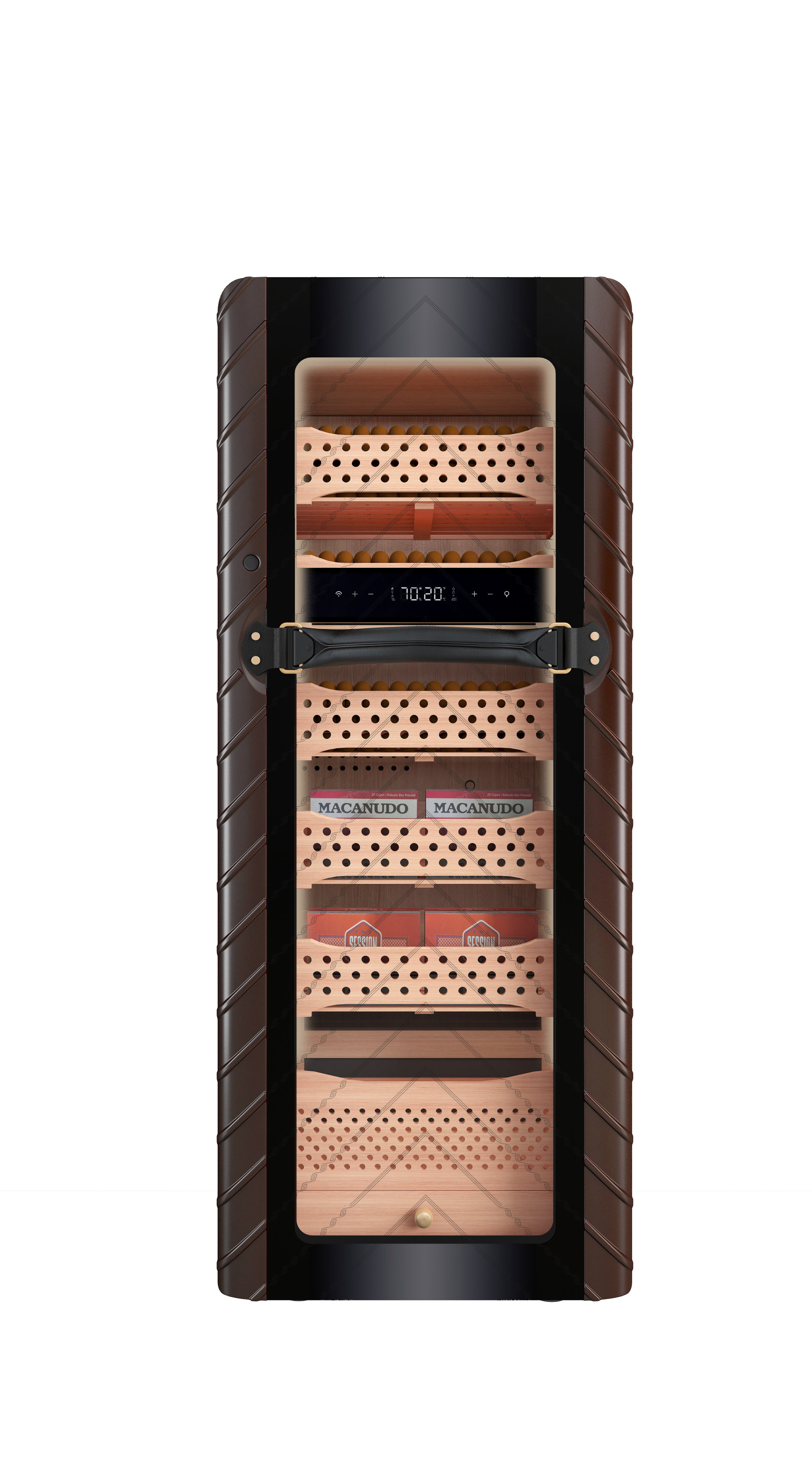 Afidano 1400 Ct Cigar Humidor Electric, Temperature and Humidity Control and Spanish Cedar Drawers