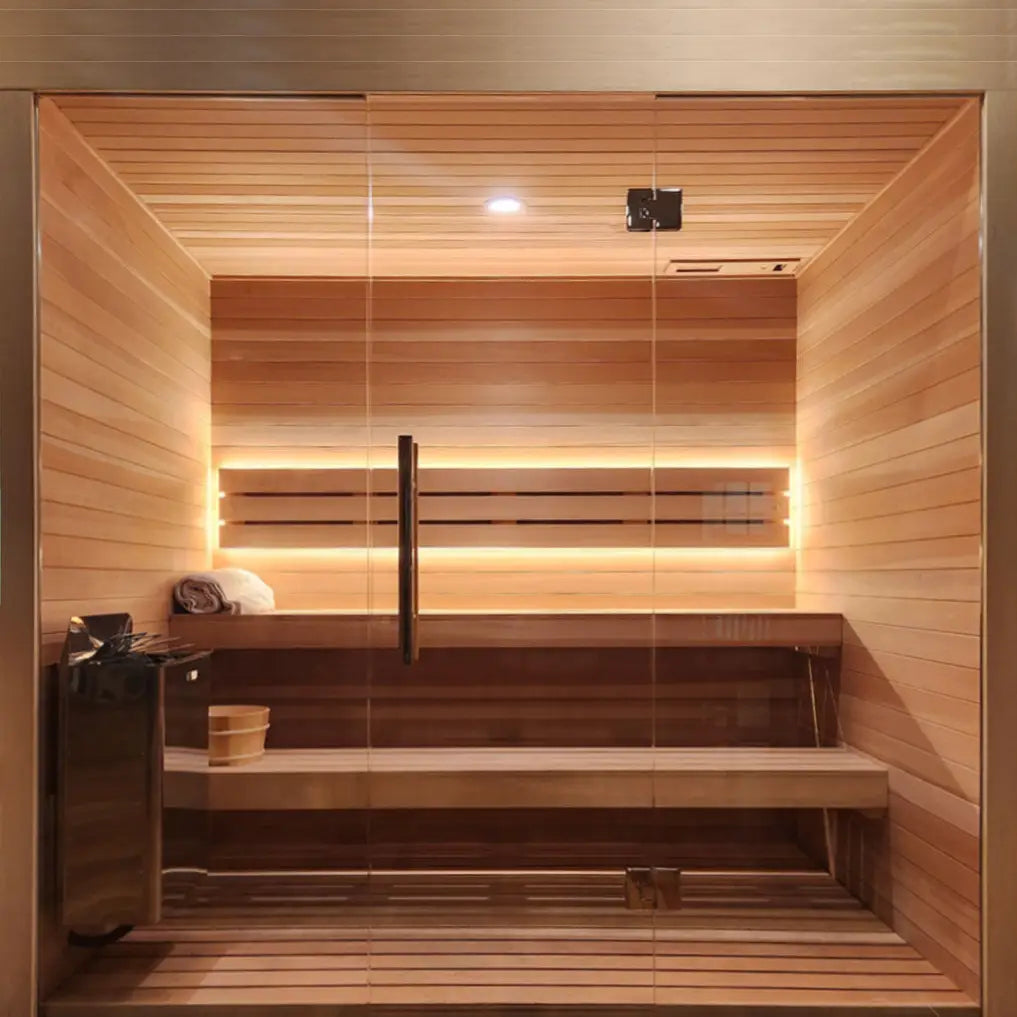 Custom Indoor Sauna Room - 6' x 6' x 8' - Finnish Sauna Builders