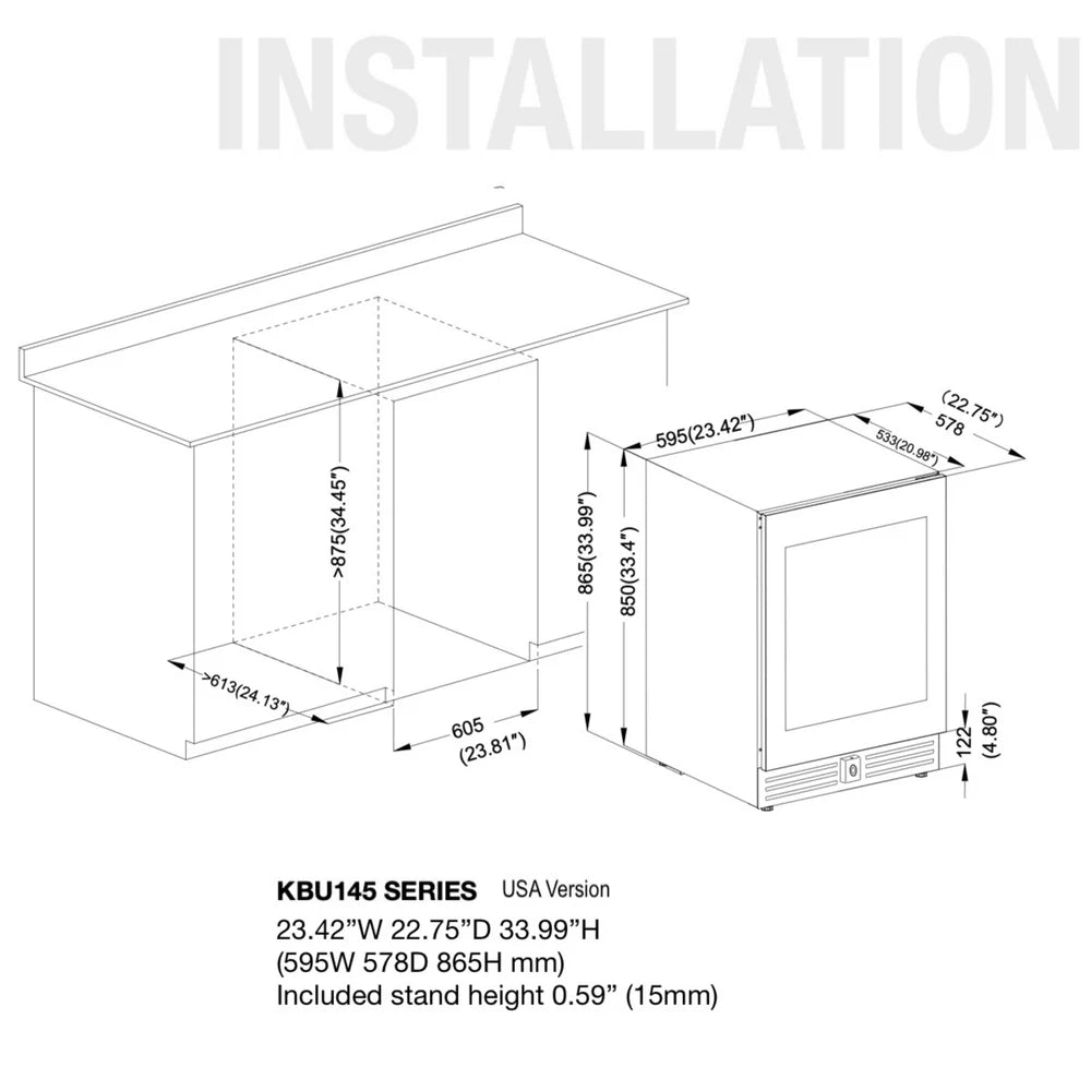 Ultimate Under Bench Wine Fridge and Bar Refrigerator Combo with 3 Temp. Zones