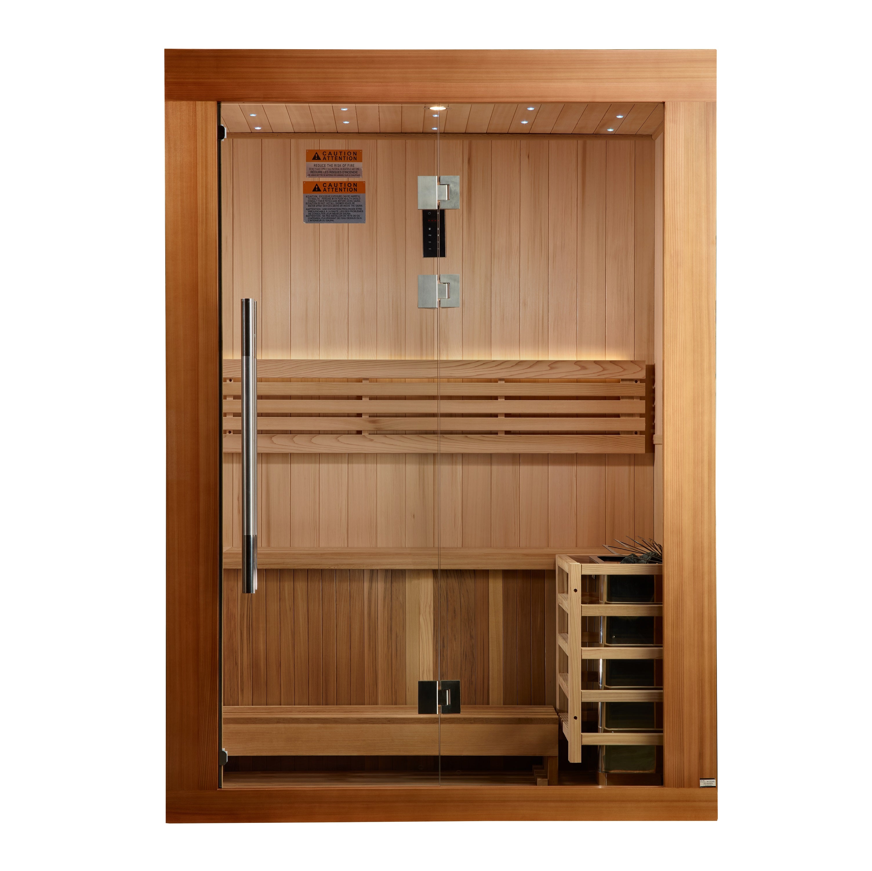 Golden Designs 2025 "Sundsvall Edition" 2 Person Traditional Sauna - Canadian Red Cedar Interior and Pacific Premium Clear Cedar Exterior