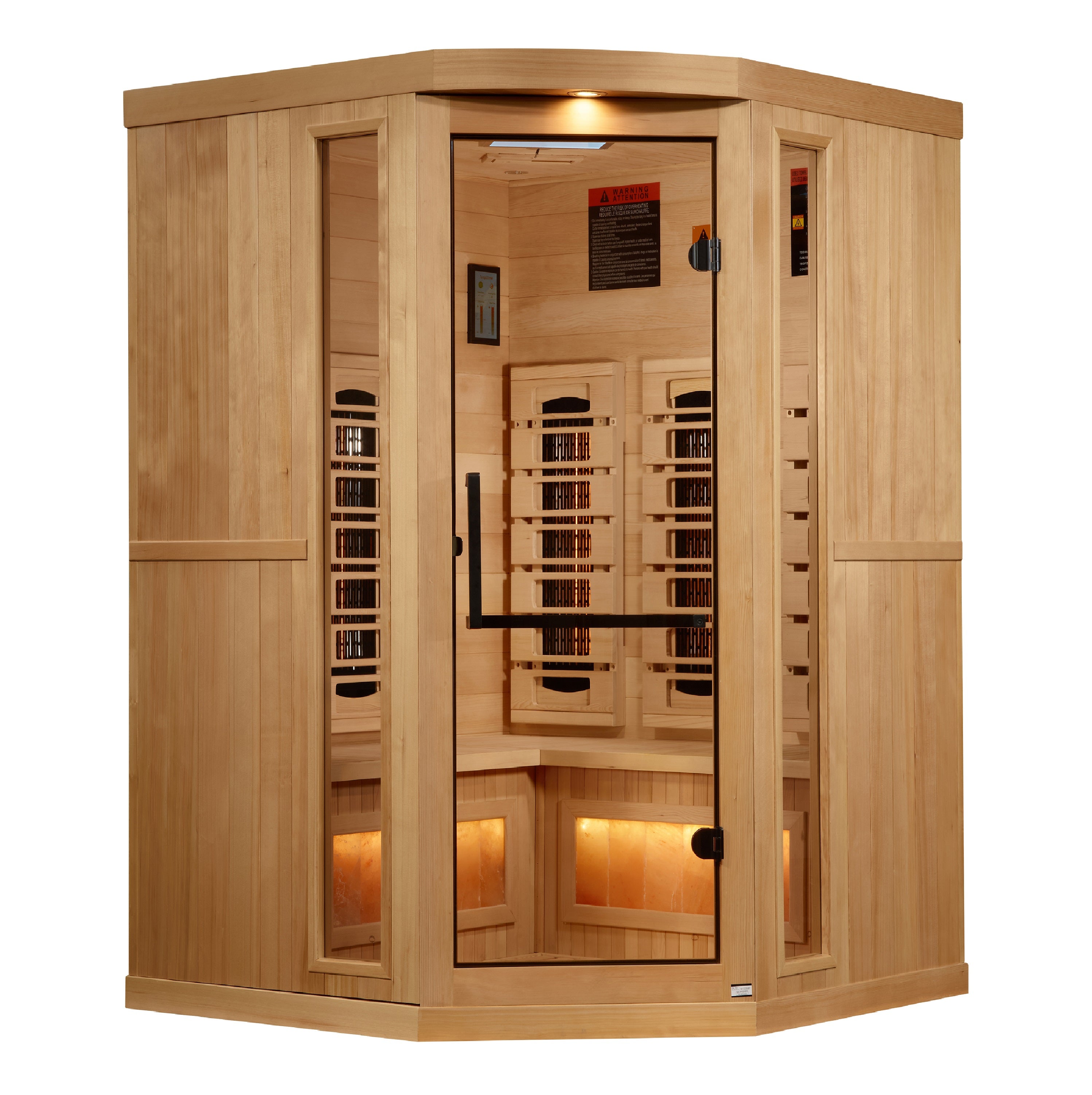 Golden Designs 3-Person Corner Full Spectrum PureTech™ Near Zero EMF FAR Infrared Sauna with Himalayan Salt Bar (Copy)