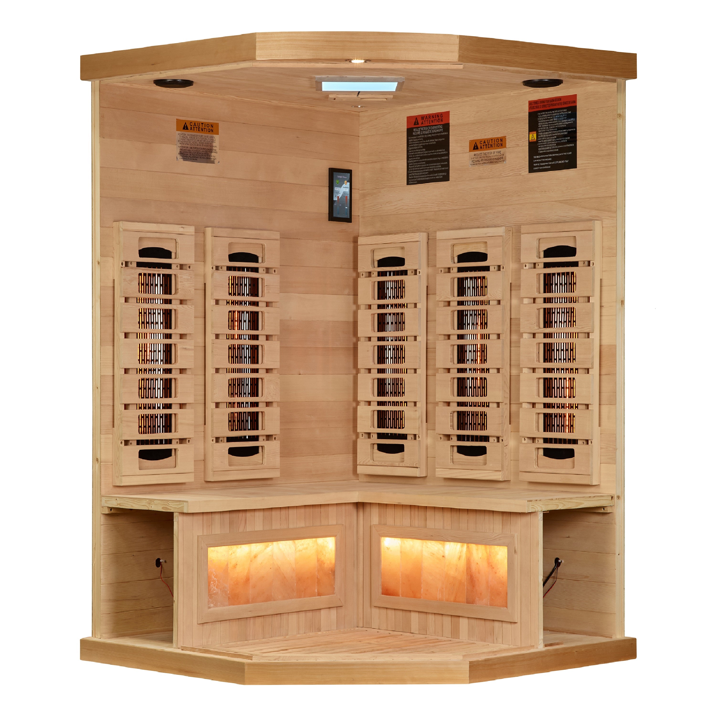 Golden Designs 3-Person Corner Full Spectrum PureTech™ Near Zero EMF FAR Infrared Sauna with Himalayan Salt Bar (Copy)