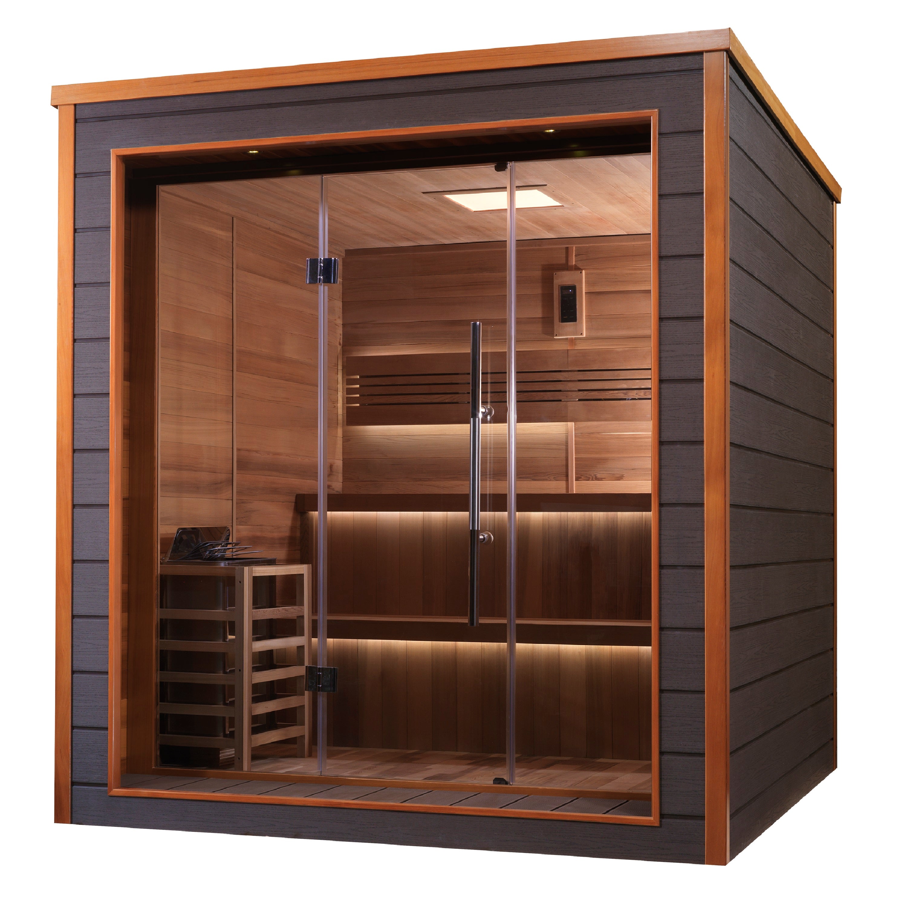 Golden Designs Bergen 6 Person Outdoor Traditional Sauna (GDI-8206-01) - Canadian Red Cedar Interior