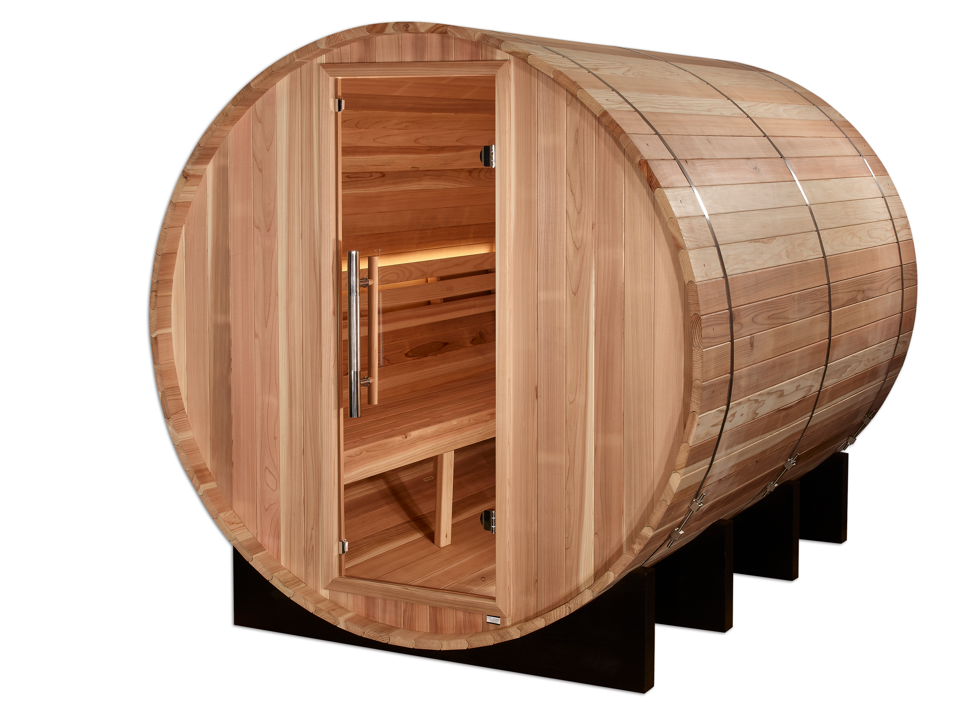 Golden Designs "Klosters" 6 Person Barrel Traditional Sauna - Pacific Cedar