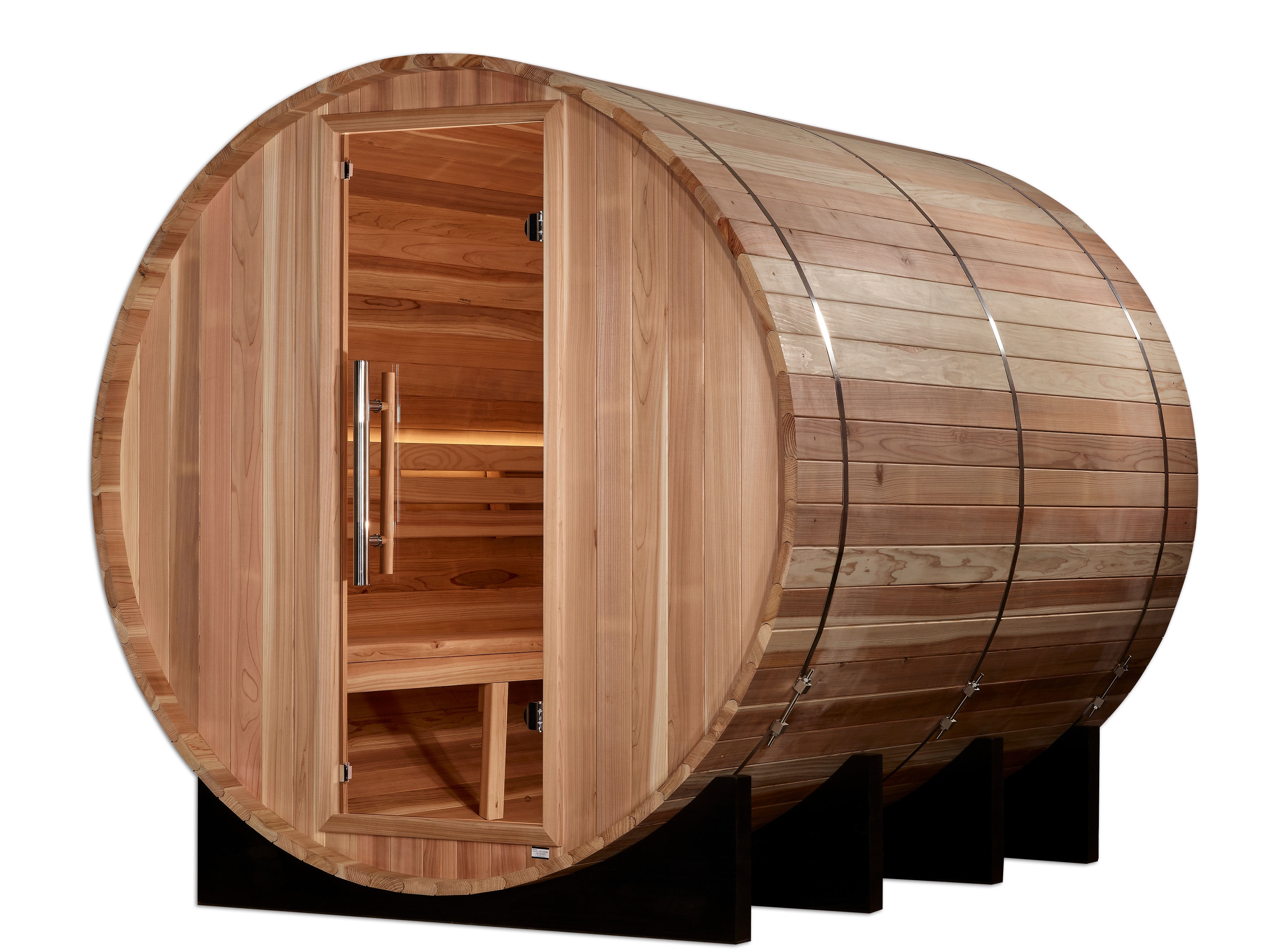 Golden Designs "Klosters" 6 Person Barrel Traditional Sauna - Pacific Cedar
