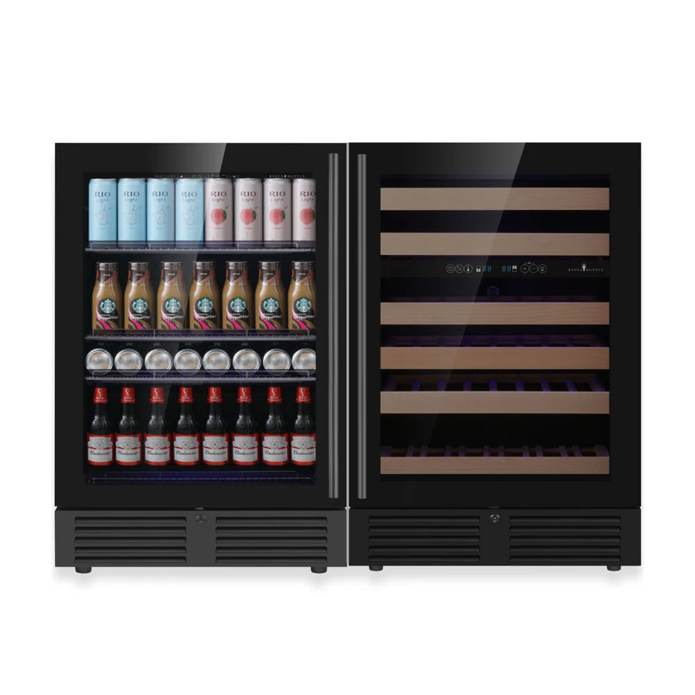 Ultimate Under Bench Wine Fridge and Bar Refrigerator Combo with 3 Temp. Zones