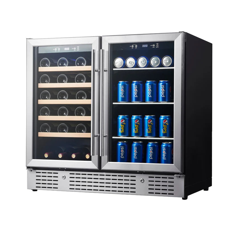 36-inch Beer and Wine Cooler Combination with Low-E Glass Door