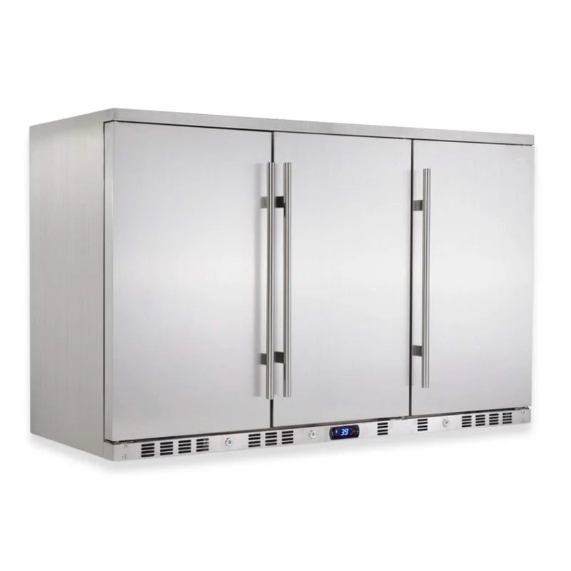53 Inch Solid 3-Door Outdoor Beverage Drinks Cooler
