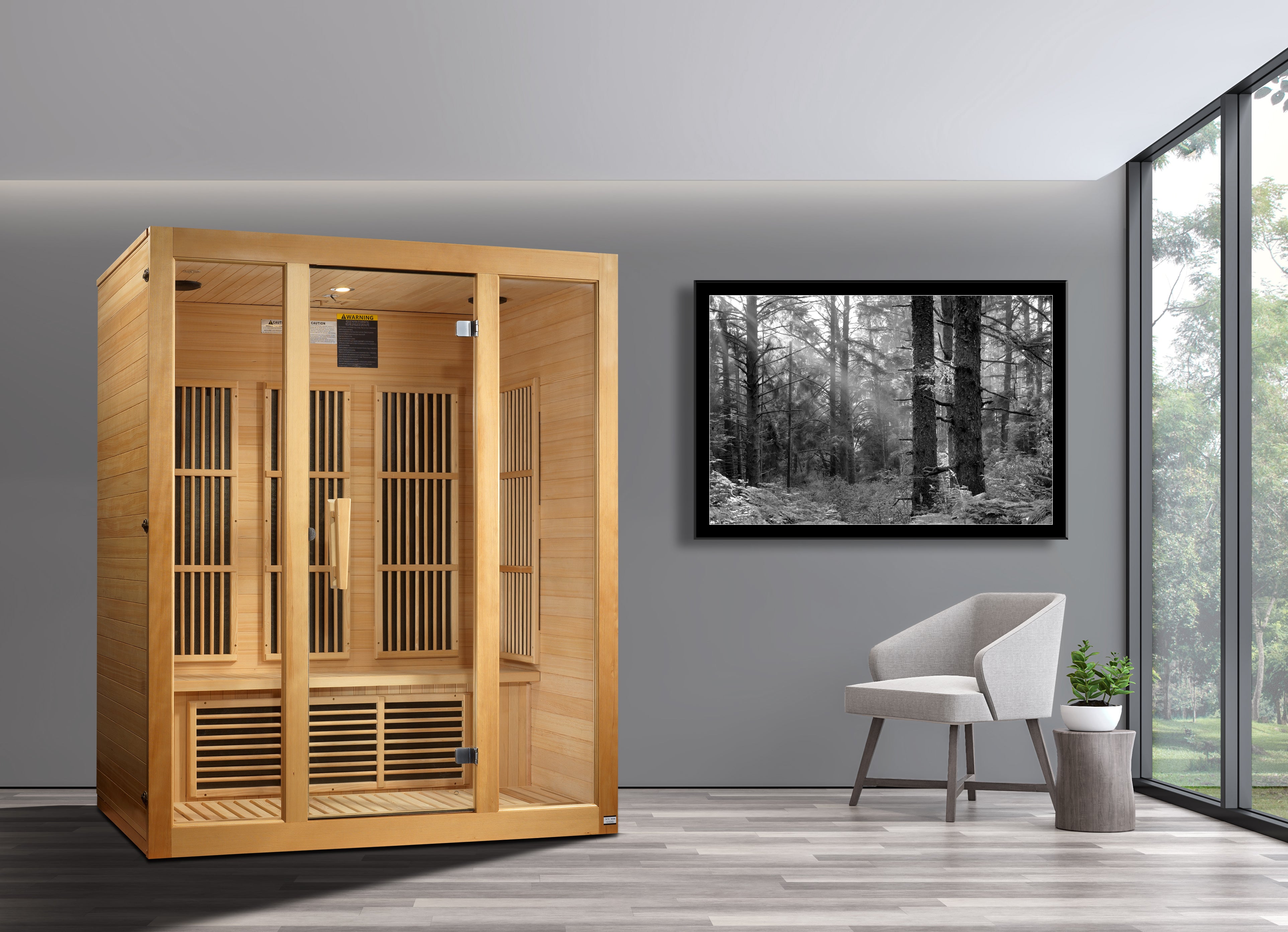 Maxxus Bellevue 3-Person Low EMF FAR Infrared Sauna (Canadian Hemlock)