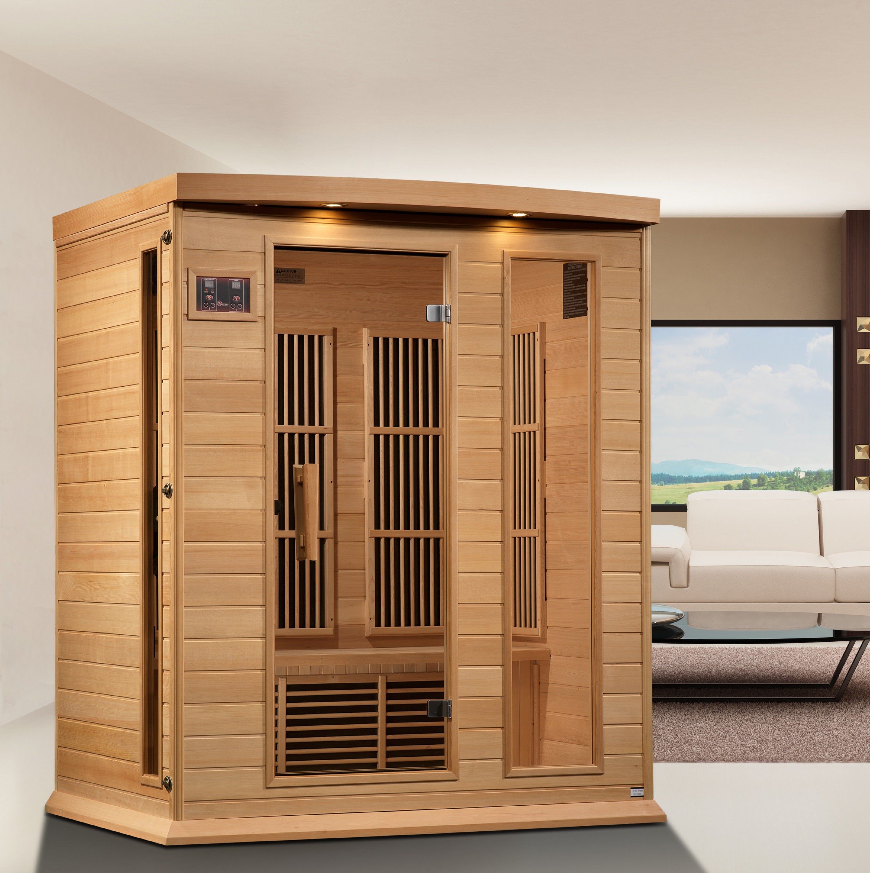 Maxxus 3-Person Near Zero EMF (Under 3MG) FAR Infrared Sauna (Canadian Hemlock)