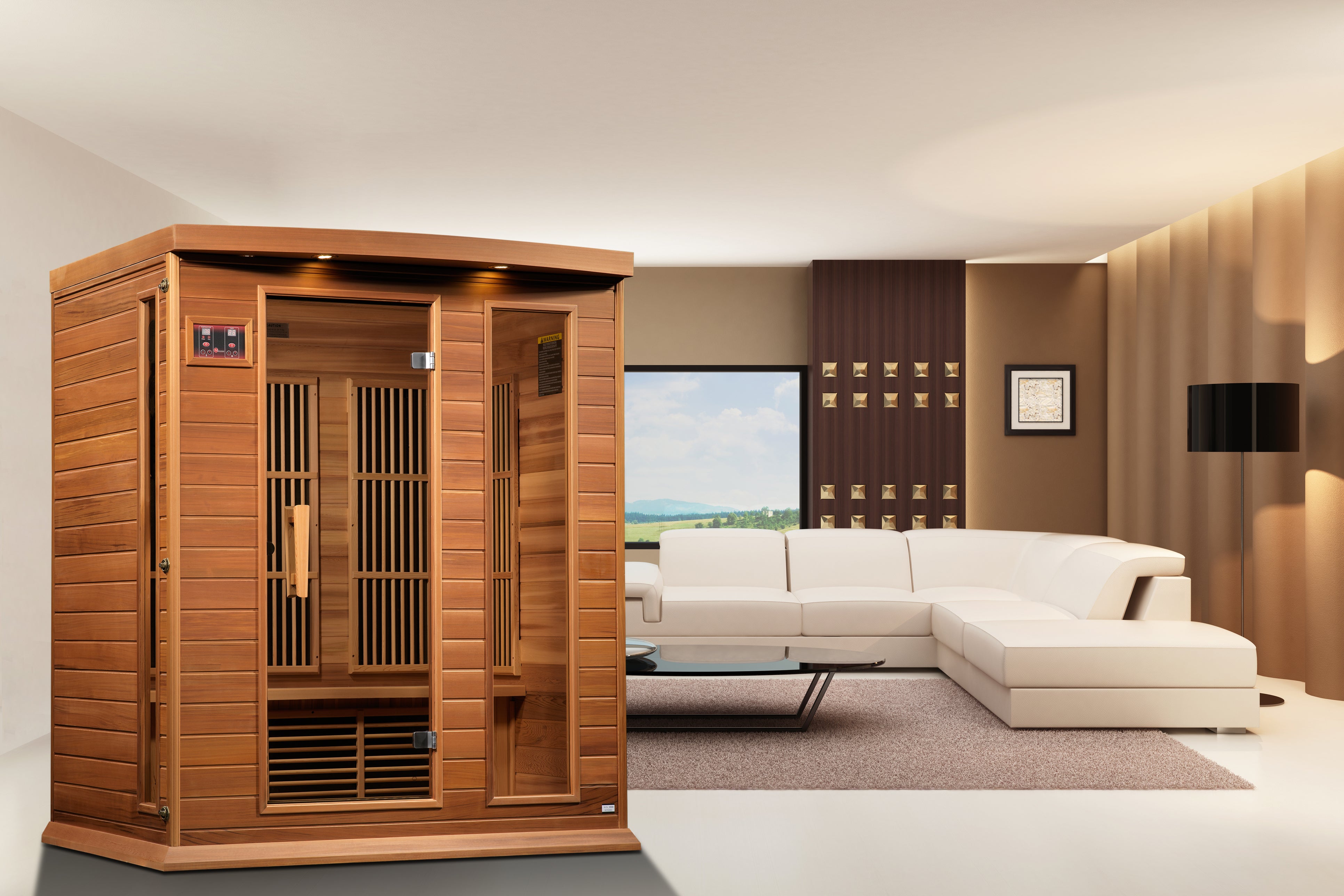 Maxxus 3-Person Low EMF (Between 5-10MG) FAR Infrared Sauna (Canadian Red Cedar)