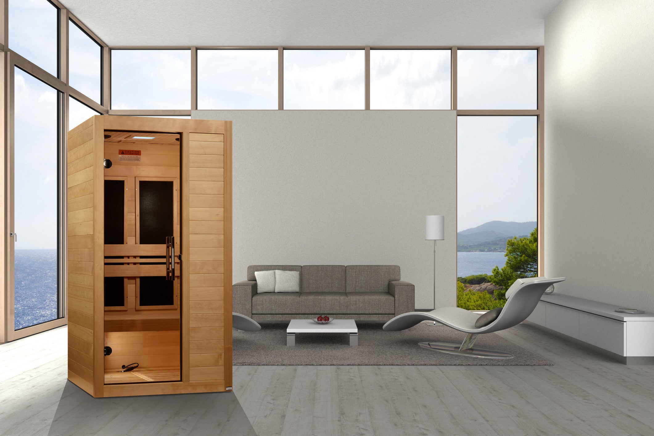 Maxxus S-Line Yoga 1-Person Low EMF FAR Infrared Sauna (Canadian Hemlock)