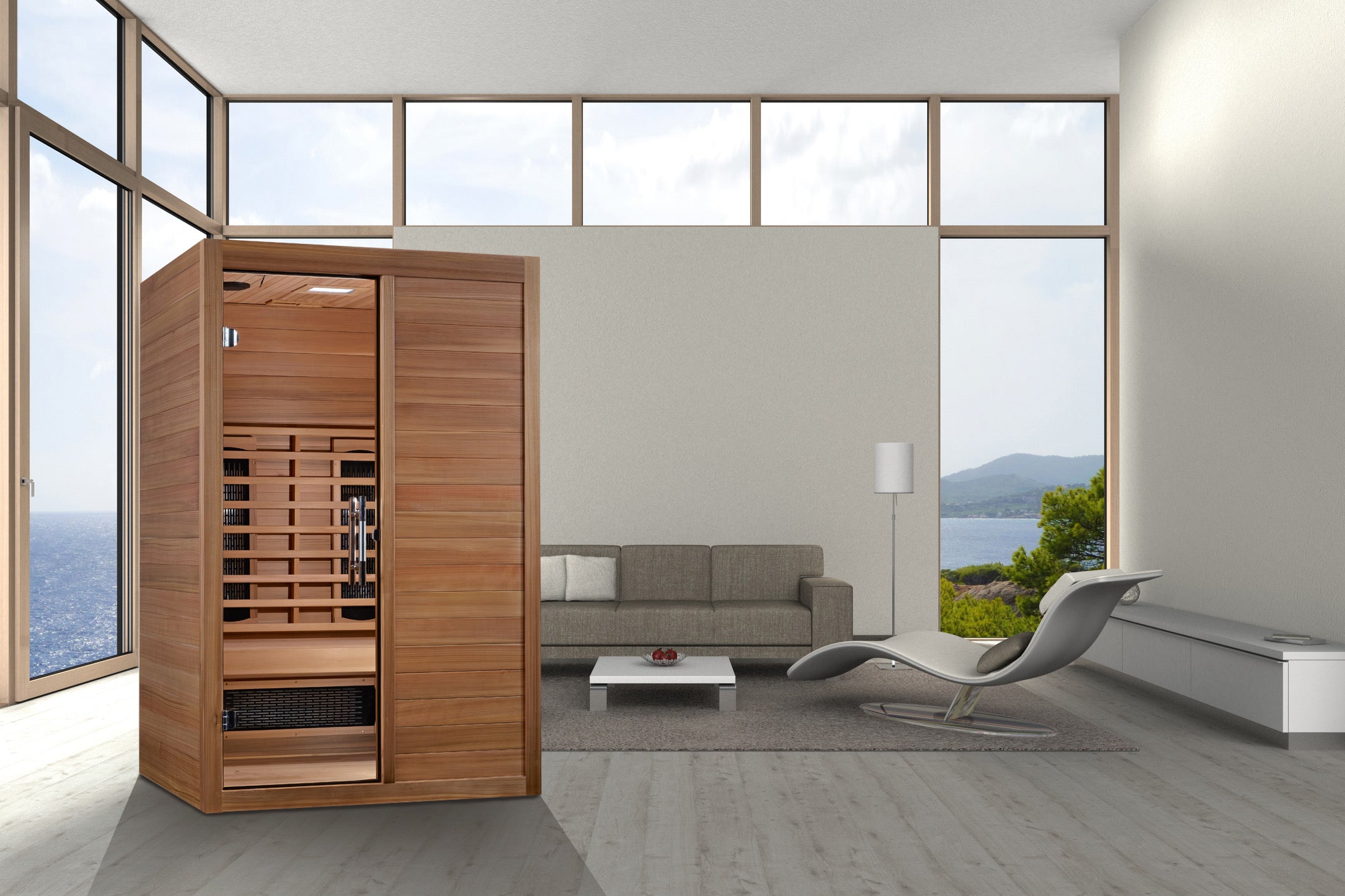 Maxxus S-Line Yoga 2-Person Full Spectrum Near Zero EMF FAR Infrared Sauna (Canadian Hemlock)