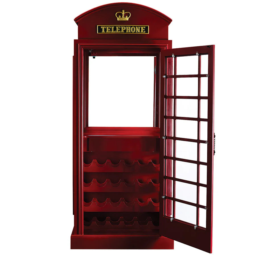 OLD ENGLISH TELEPHONE BOOTH BAR CABINET