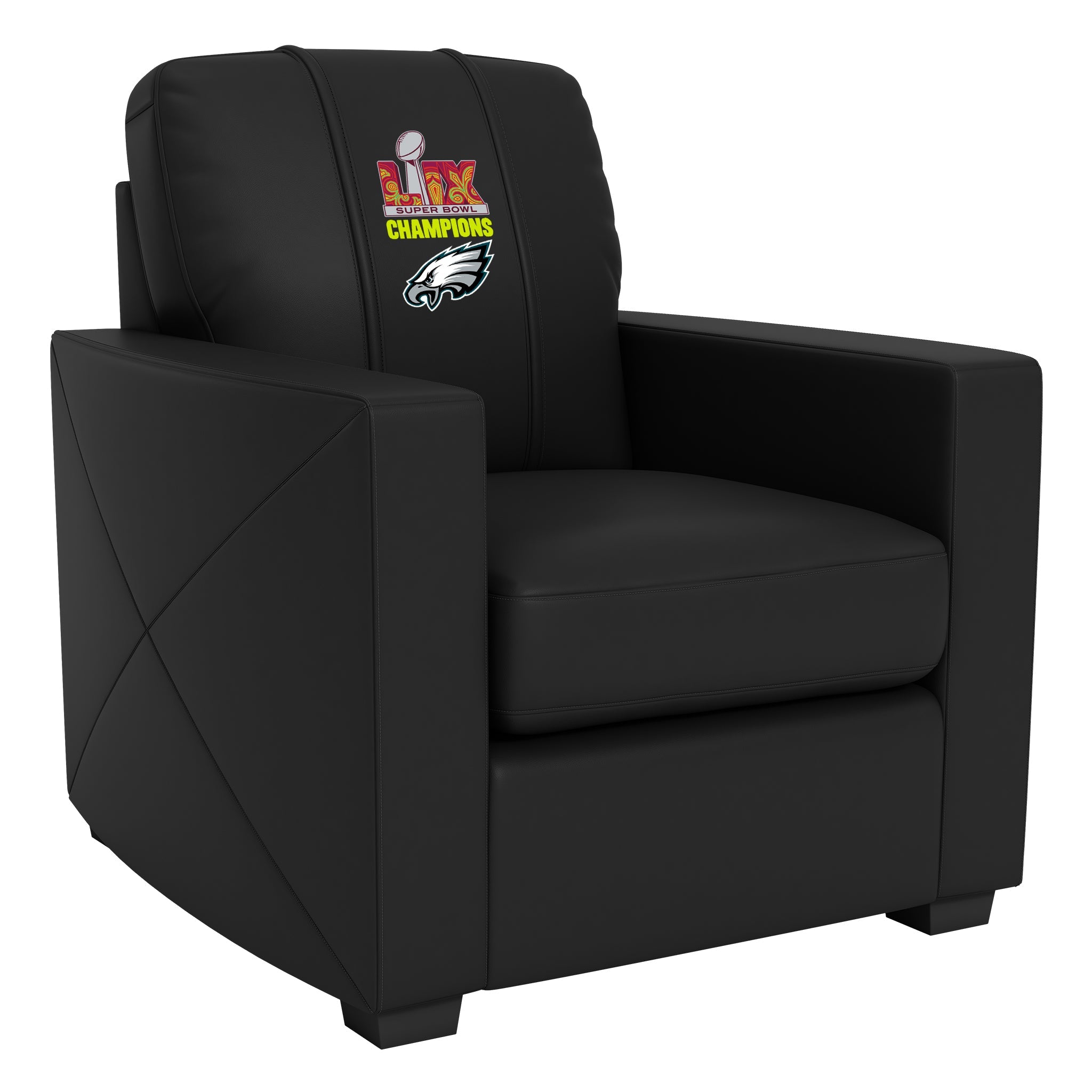 Silver Club Chair with Philadelphia Eagles Super Bowl LIX Champions Logo