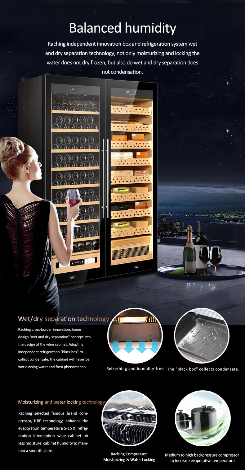 CS600 (cigar area+wine area) Cigar Humidor
