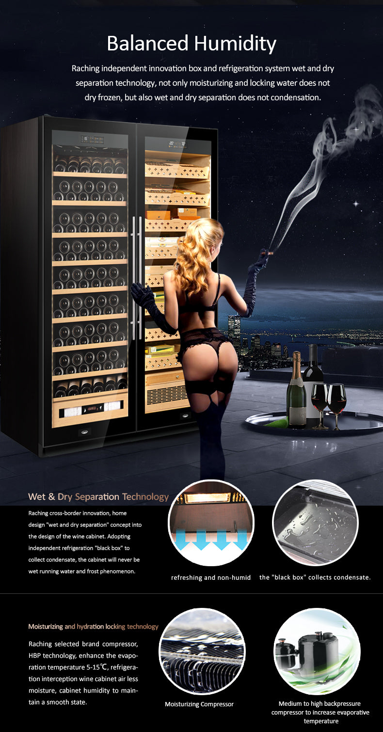 CS600 (cigar area+wine area) Cigar Humidor