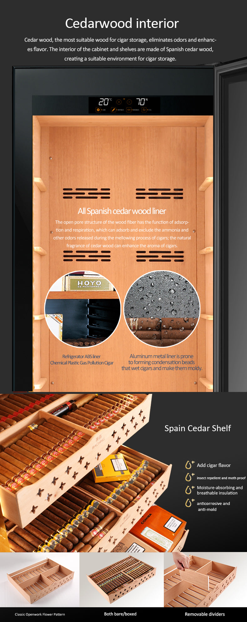 CS600 (cigar area+wine area) Cigar Humidor