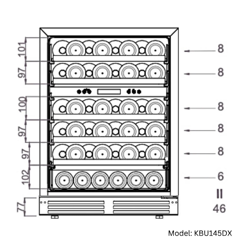 Ultimate Under Bench Wine Fridge and Bar Refrigerator Combo with 3 Temp. Zones