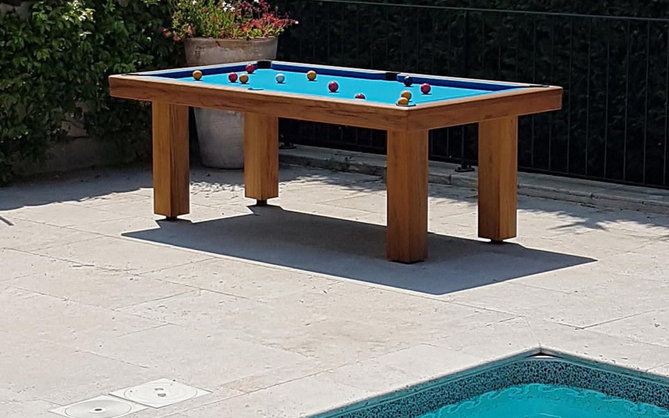 Teak billiards, indoor and outdoor