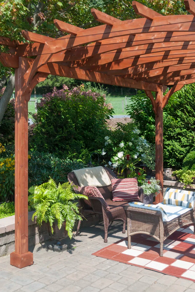 12 Ft. W X 10 Ft. D Solid Wood Pergola
