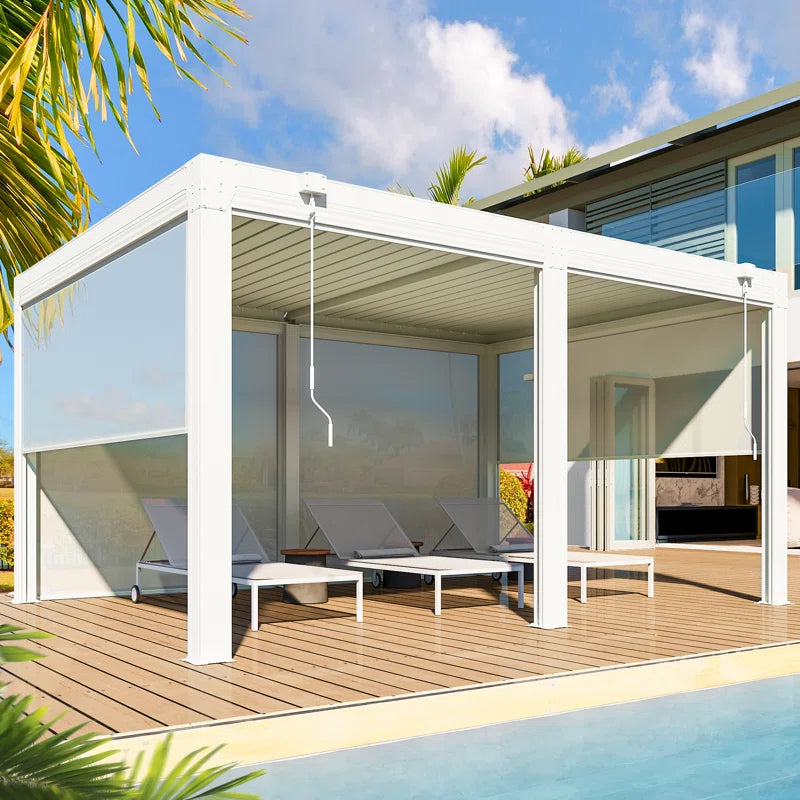 Aluminum Louvered Pergola, Outdoor Pergola with Adjustable Louvered Roof