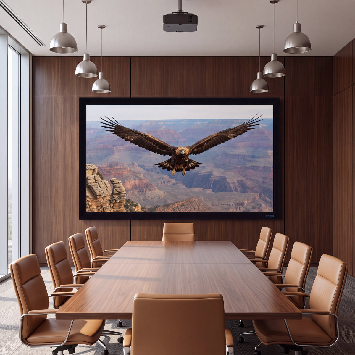 QualGear 120-In 16:9 Fixed Frame Projector Screen, Acoustic White, 1.0 Gain, QG-PS-FF6-169-120-A