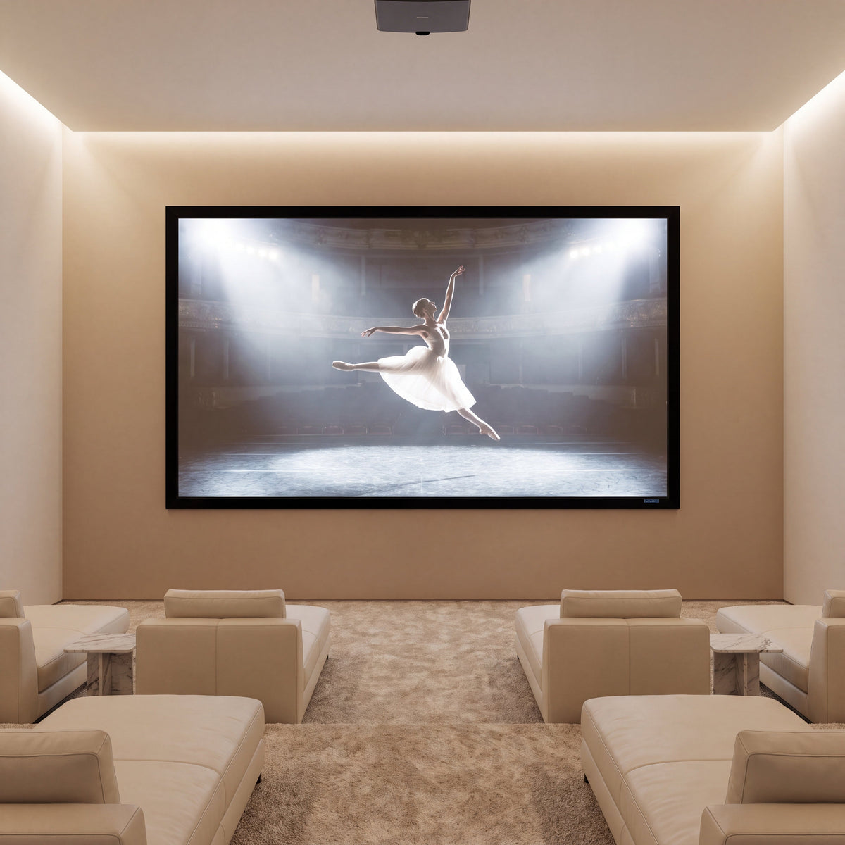 QualGear 150-In 16:9 Fixed Frame Projector Screen, 3D High Reflective Silver, 2.5 Gain, QG-PS-FF6-169-150-S