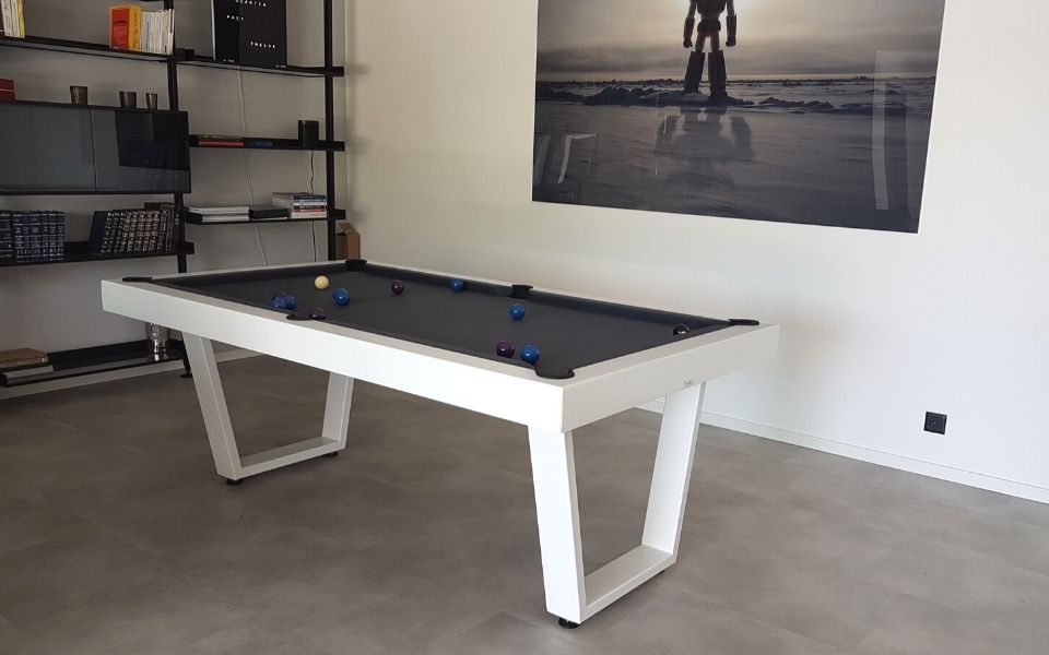 Iron industrial-style pool table