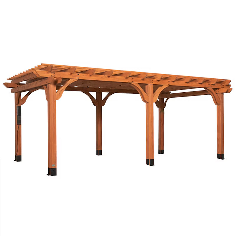 Beaumont 12-Ft W X 20-Ft L X 7-Ft 8-In H Brown Wood Freestanding Pergola