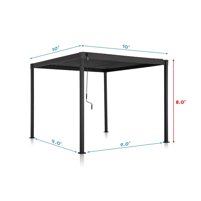 80/88S Steel Frame Pergola with Adjustable Louvered Roof