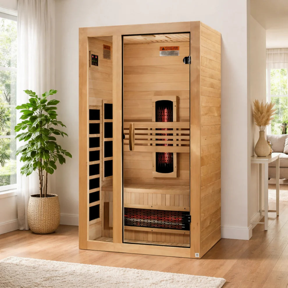 Dynamic Gracia 1-2-Person Full Spectrum Near Zero EMF FAR Infrared Sauna (Canadian Hemlock)
