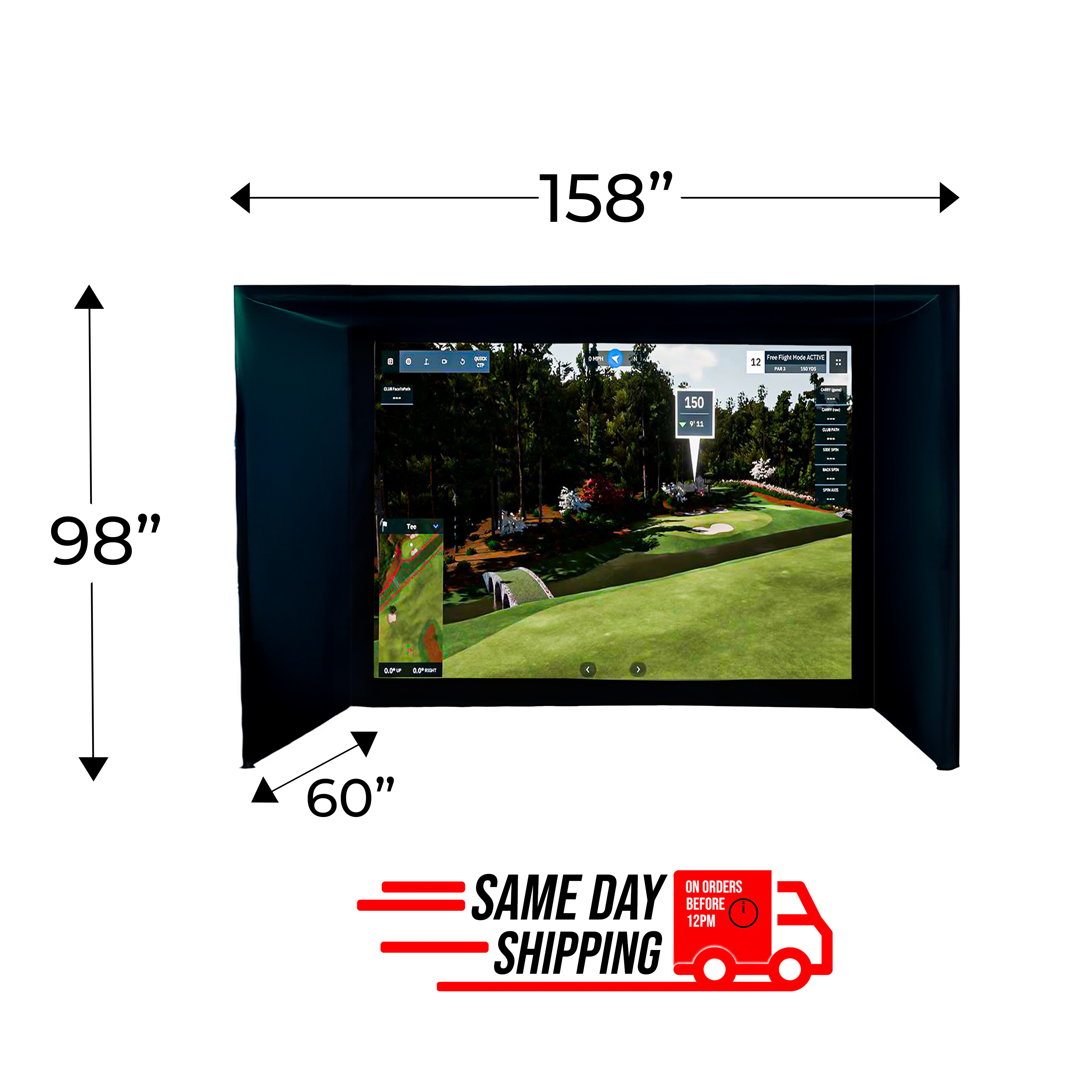 Albatross 13 Golf Simulator Enclosure - Standard Depth trackman golf simulator