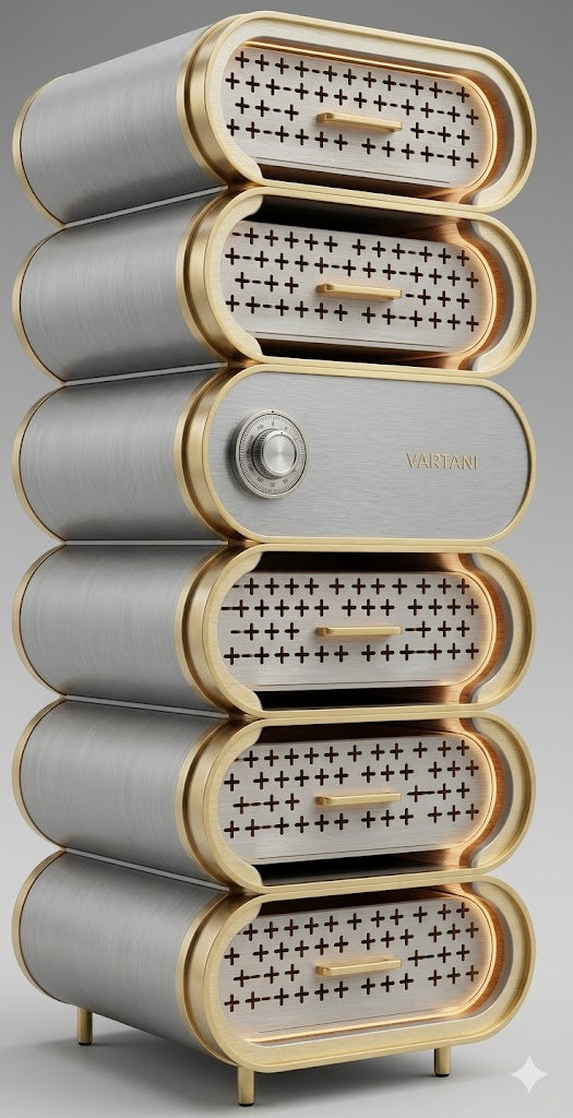 Amber A6 (Chromed Version) Cigar Humidor