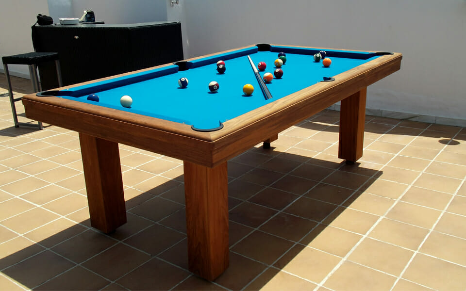 Teak billiards, indoor and outdoor