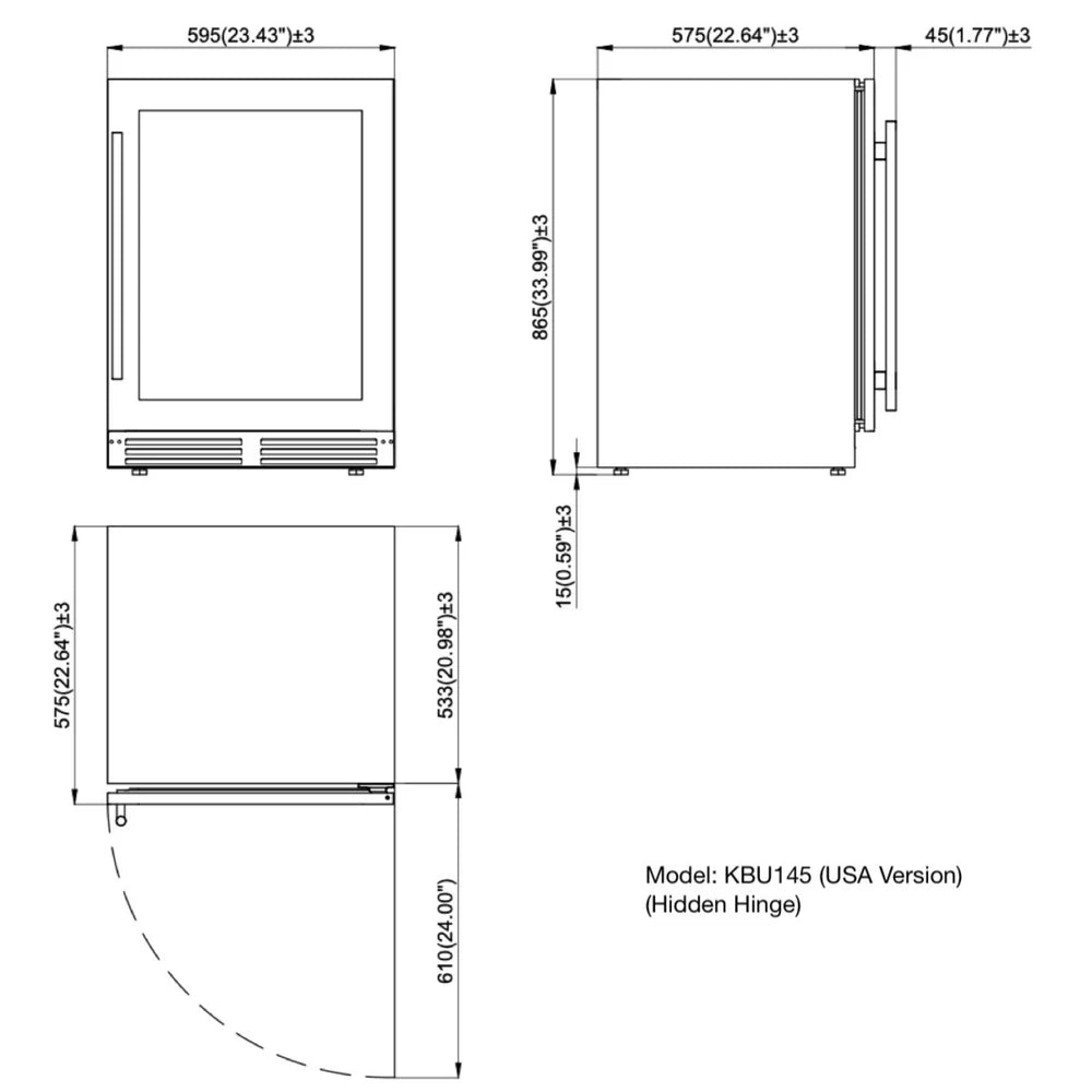 Ultimate Under Bench Wine Fridge and Bar Refrigerator Combo with 3 Temp. Zones