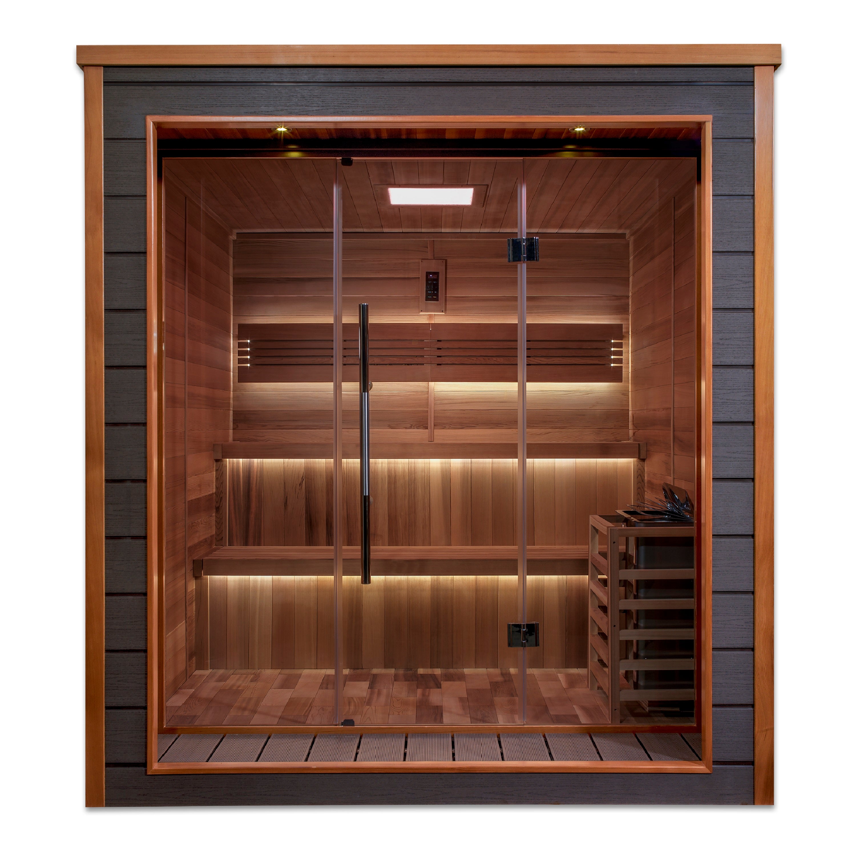 Golden Designs Bergen 6 Person Outdoor Traditional Sauna (GDI-8206-01) - Canadian Red Cedar Interior
