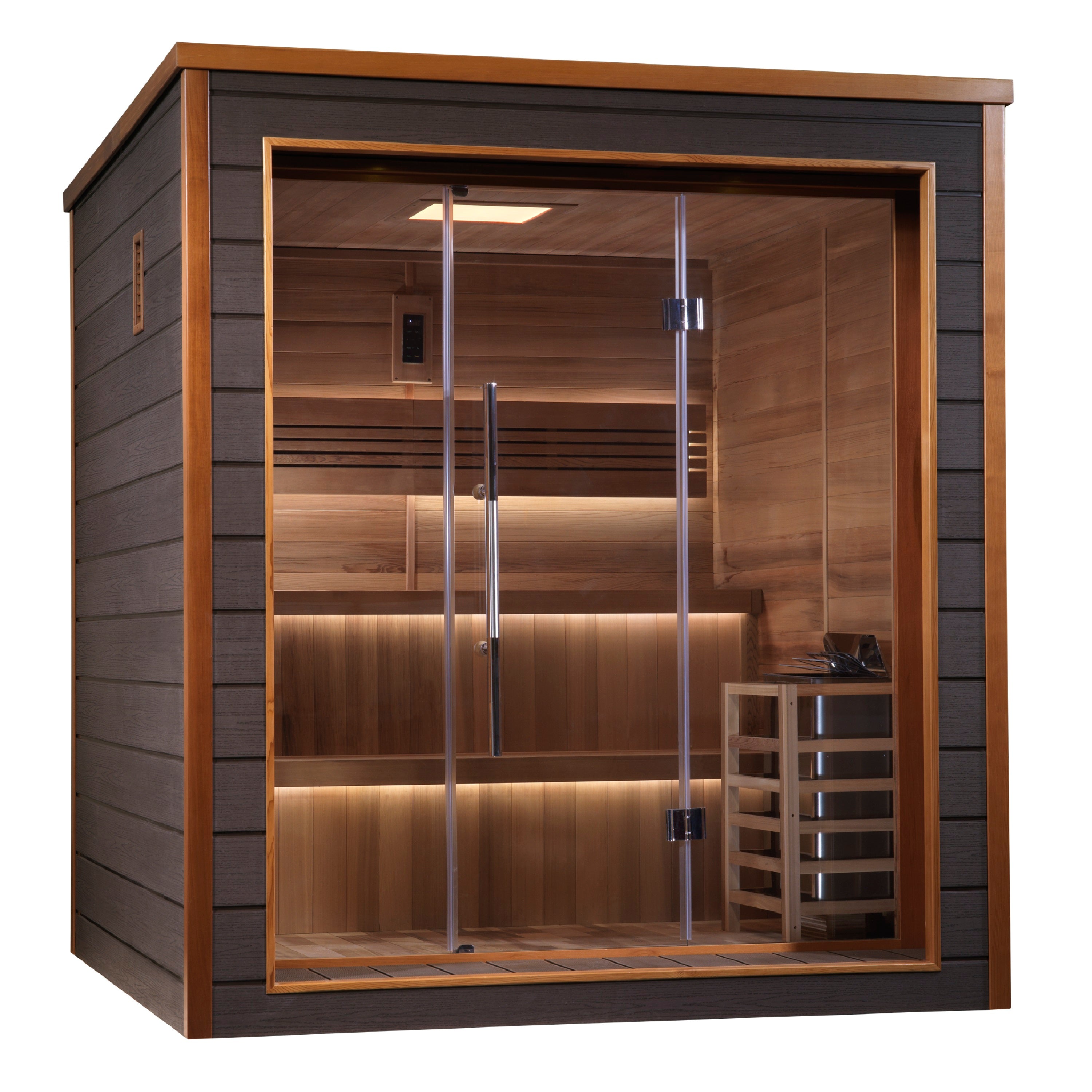 Golden Designs Bergen 6 Person Outdoor Traditional Sauna (GDI-8206-01) - Canadian Red Cedar Interior