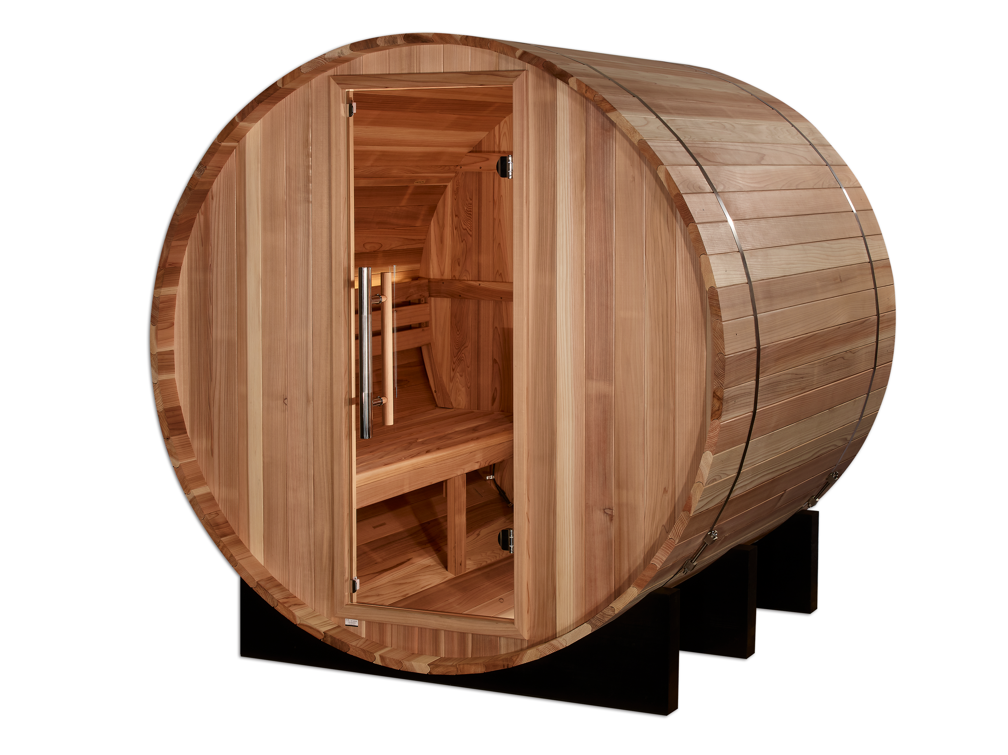 Golden Designs "St. Moritz" 2 Person Barrel Traditional Sauna -  Pacific Cedar