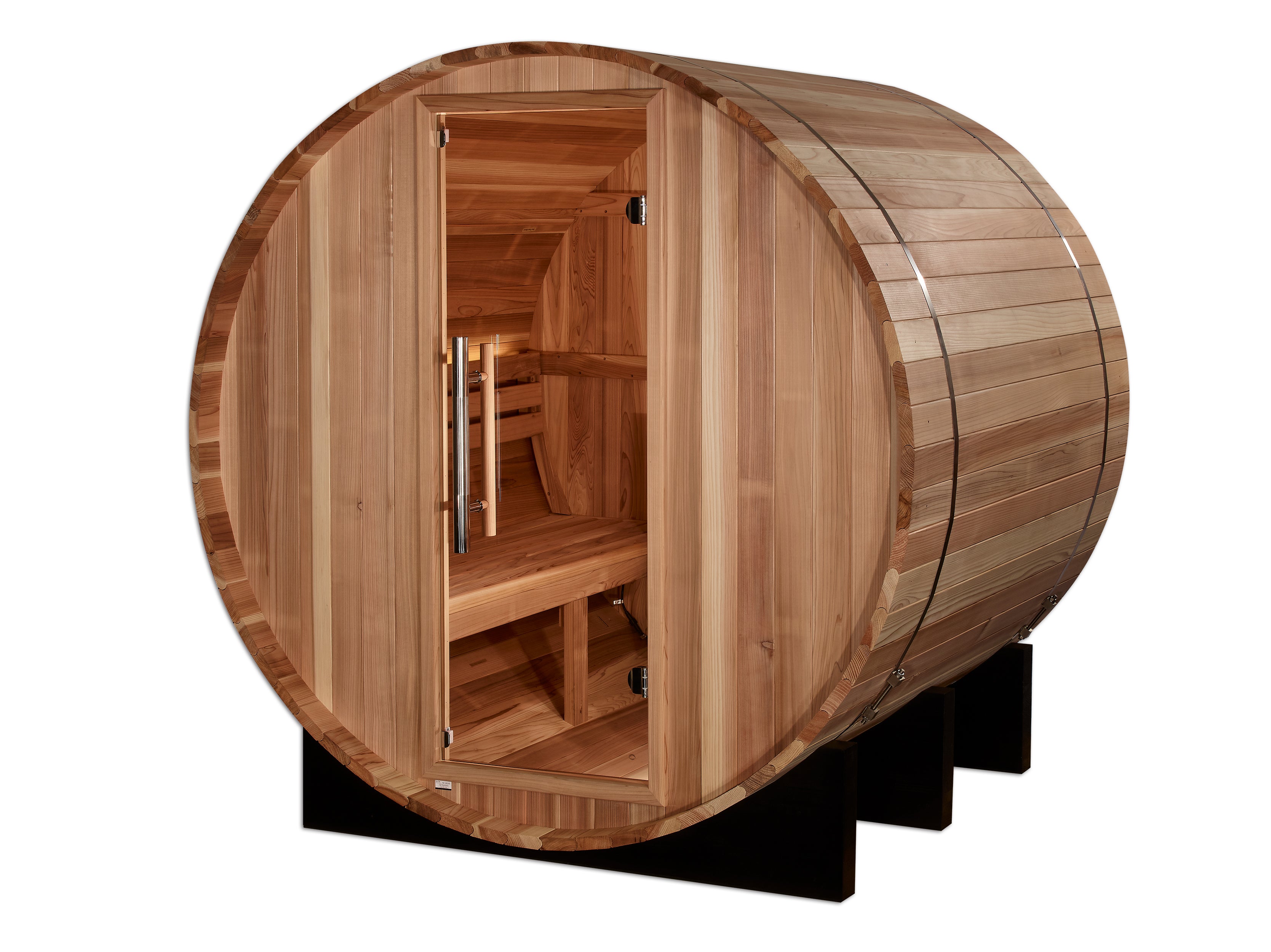Golden Designs "St. Moritz" 2 Person Barrel Traditional Sauna -  Pacific Cedar