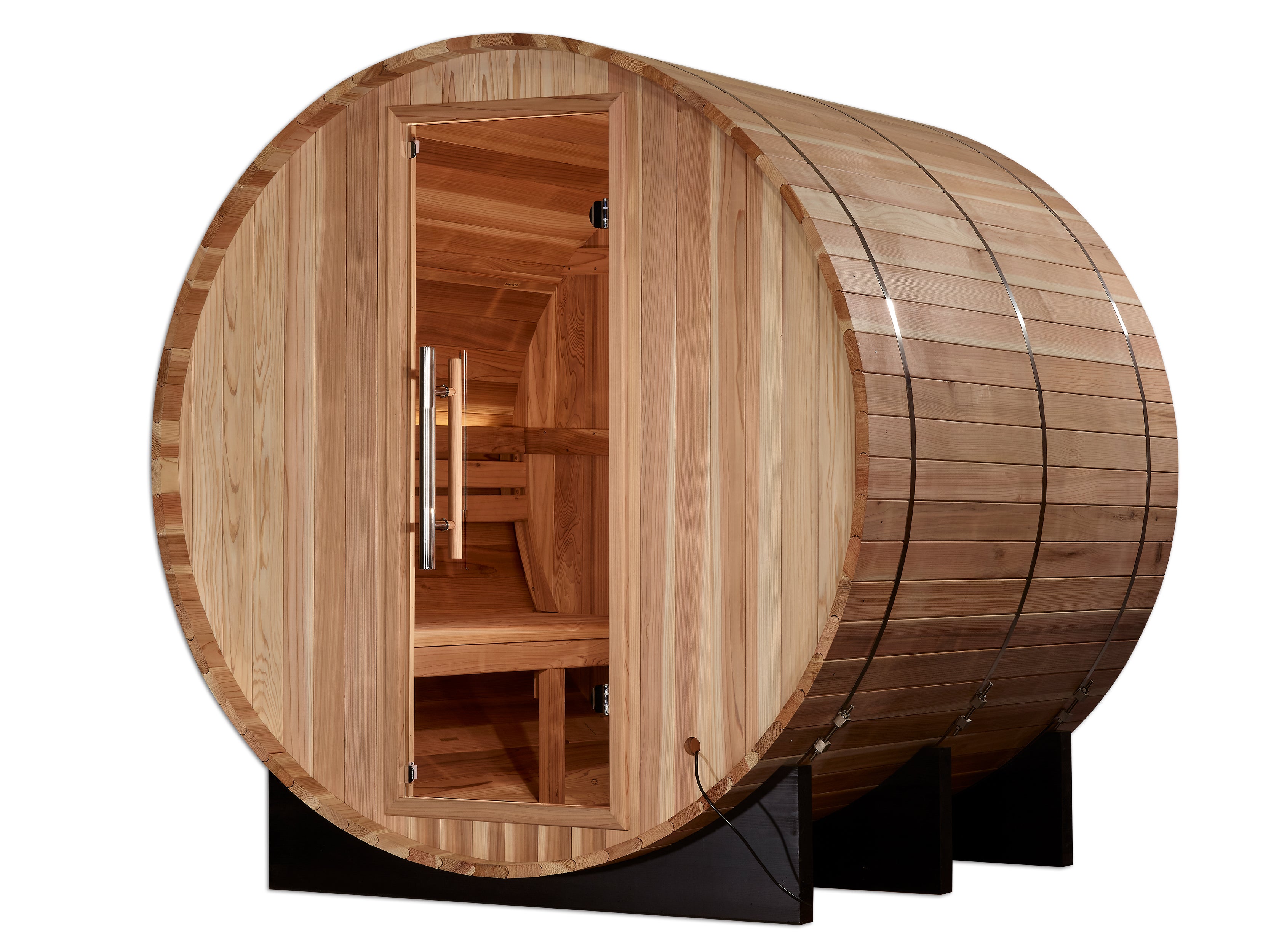 Golden Designs "Arosa" 4 Person Barrel Traditional Sauna -  Pacific Cedar